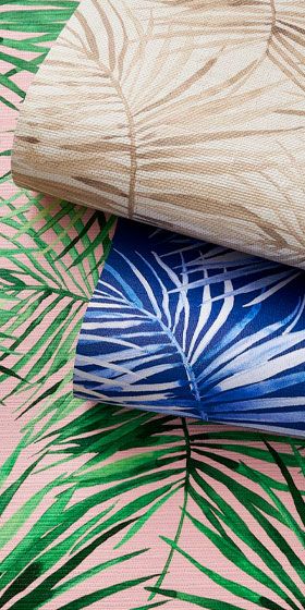 Printed wallpaper rolls with botanical patterns