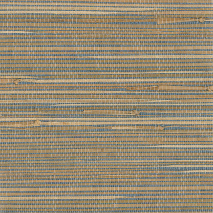 Kenneth James Jissai Mariner Blue Grasscloth Wallpaper, 36-in by 24-ft