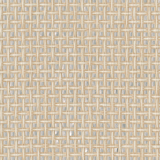 Kenneth James Tai Xi Cream Grasscloth Wallpaper, 36-in by 24-ft