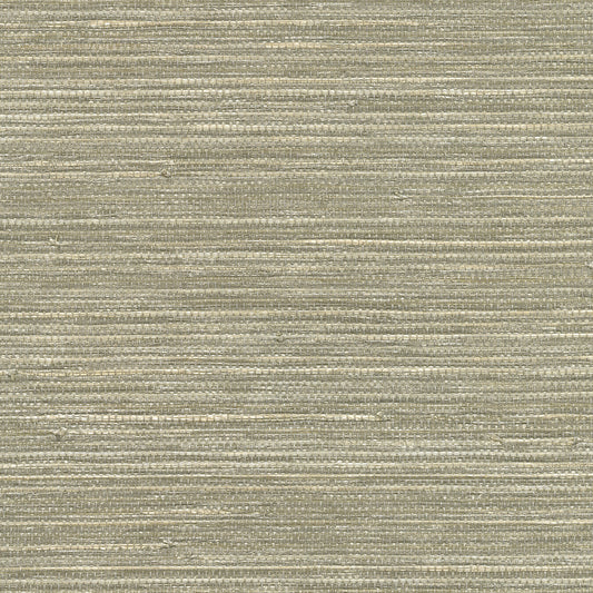 Kenneth James Tagum Grey Grasscloth Wallpaper, 36-in by 24-ft