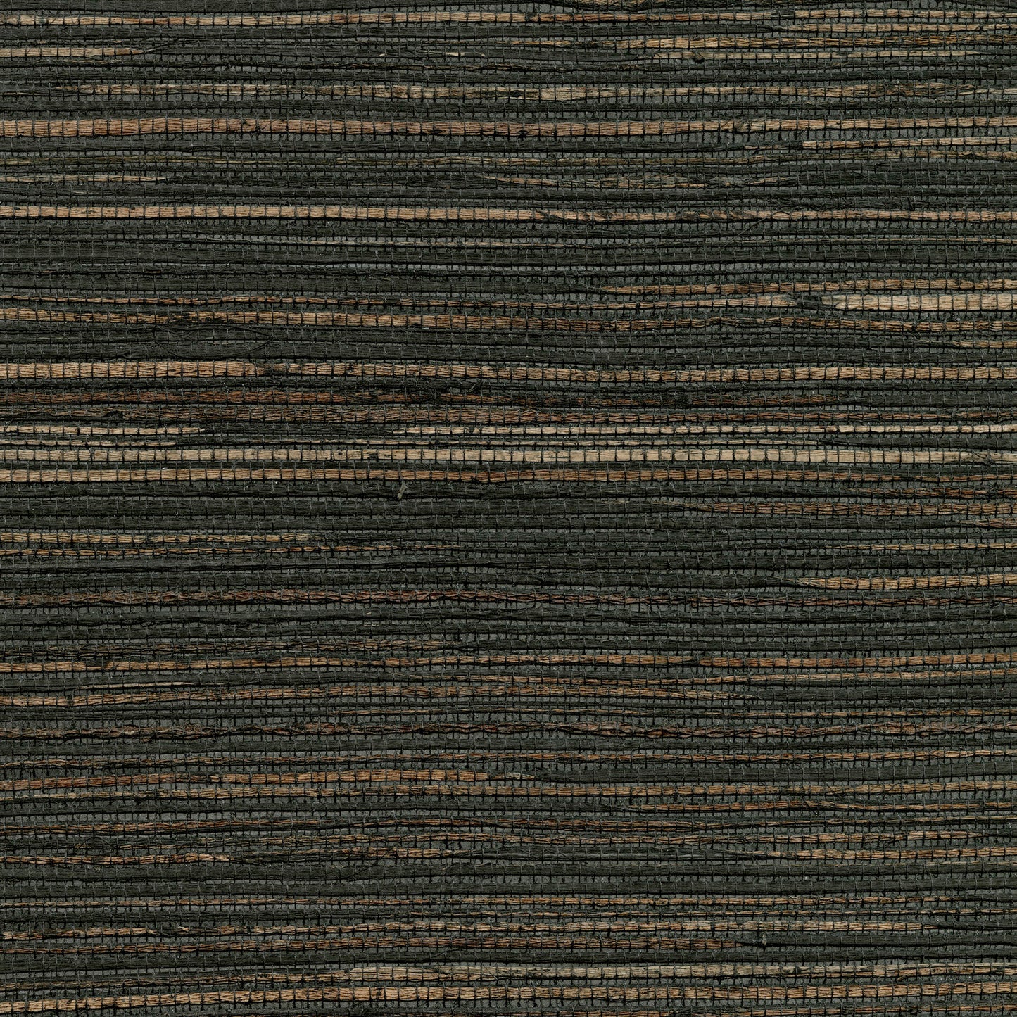 Kenneth James Shandong Charcoal Ramie Grasscloth Wallpaper, 36-in by 24-ft