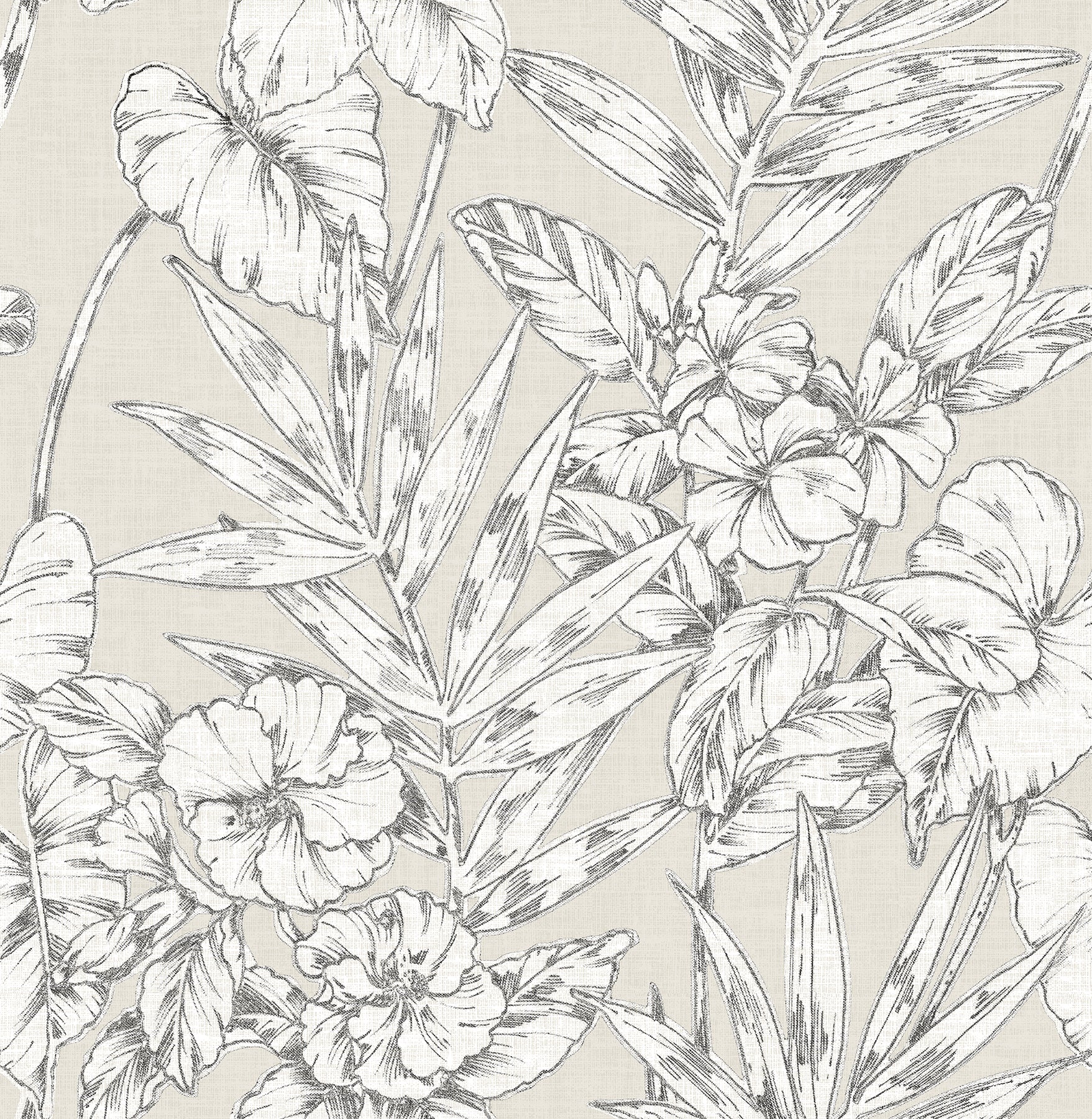 A-Street Prints Fiji Beige Floral Wallpaper, 20.5-in by 33-ft