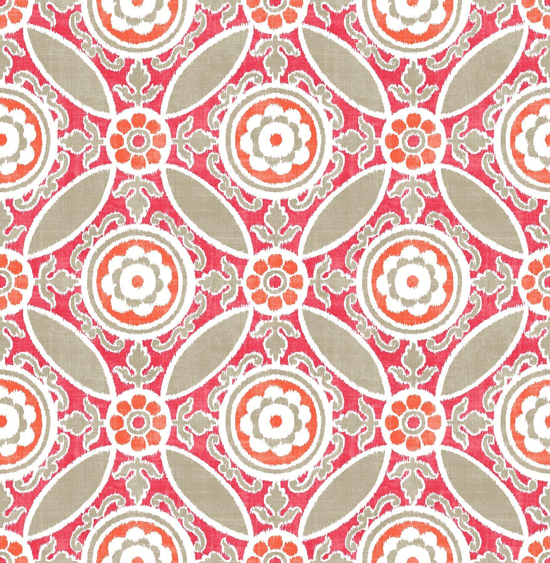 A-Street Prints Maya Pink Medallion Wallpaper, 20.5-in by 33-ft