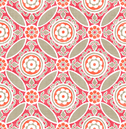 A-Street Prints Maya Pink Medallion Wallpaper, 20.5-in by 33-ft