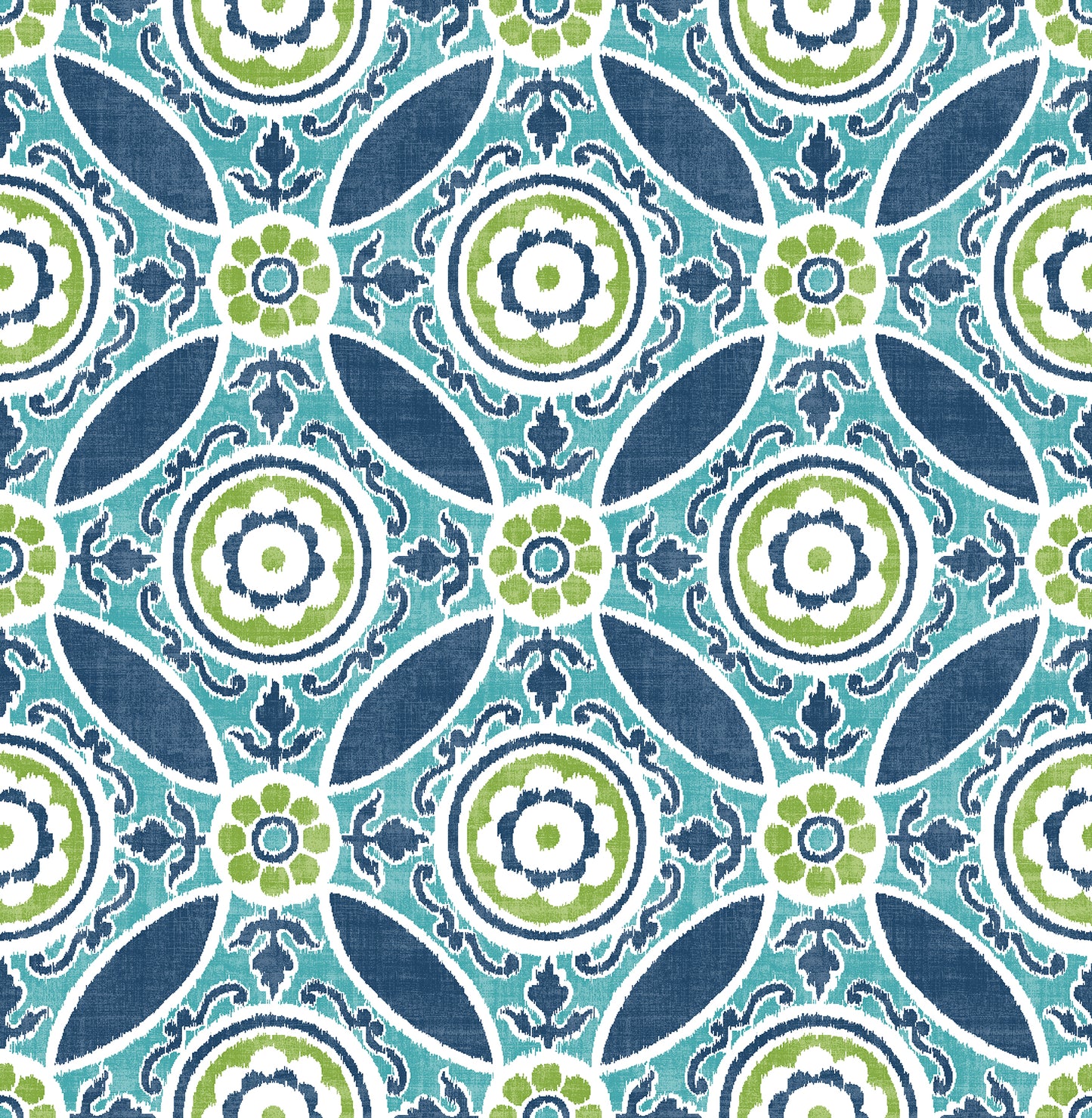 A-Street Prints Maya Teal Medallion Wallpaper, 20.5-in by 33-ft