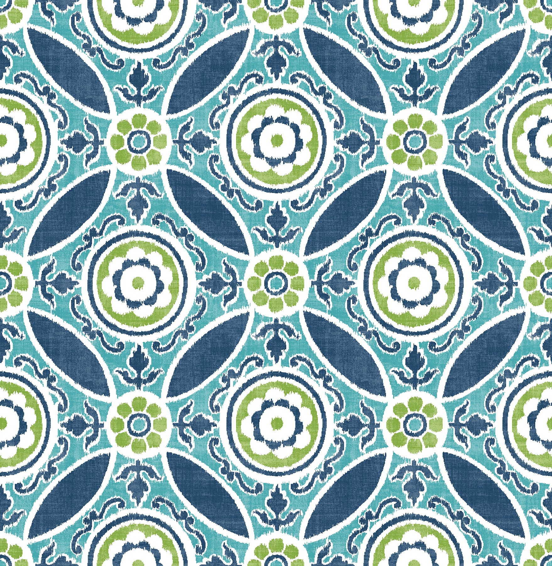 A-Street Prints Maya Teal Medallion Wallpaper, 20.5-in by 33-ft