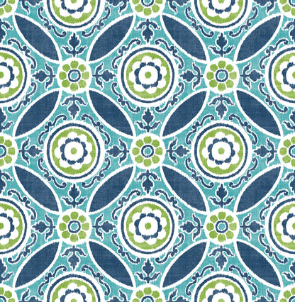 A-Street Prints Maya Teal Medallion Wallpaper, 20.5-in by 33-ft