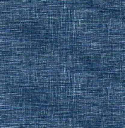 A-Street Prints Exhale Denim Faux Grasscloth Wallpaper, 20.5-in by 33-ft