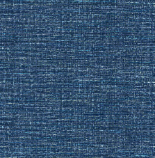 A-Street Prints Exhale Denim Faux Grasscloth Wallpaper, 20.5-in by 33-ft