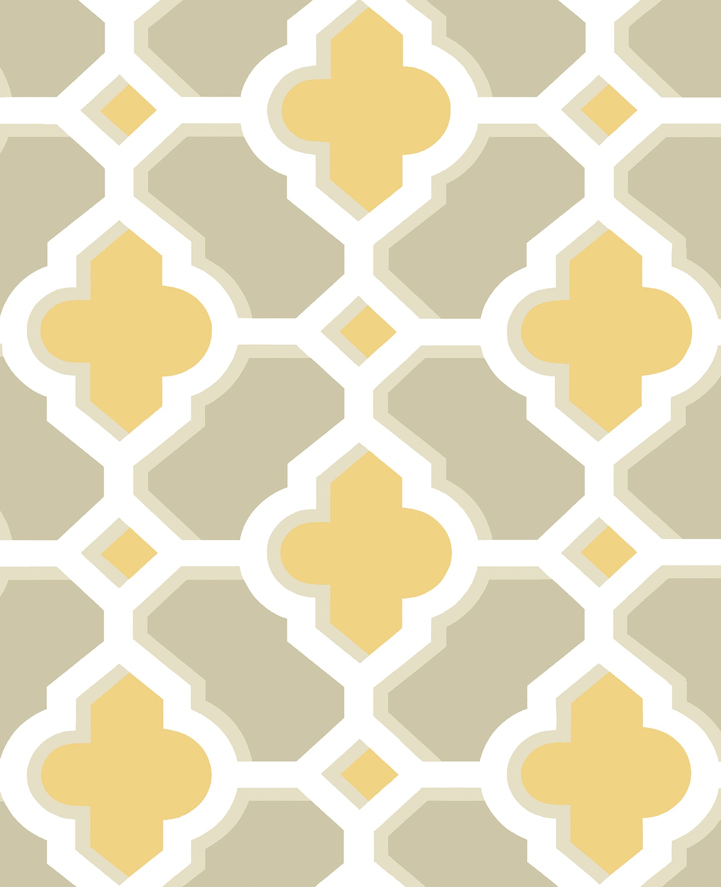 A-Street Prints Lido Mustard Quatrefoil Wallpaper, 20.5-in by 33-ft