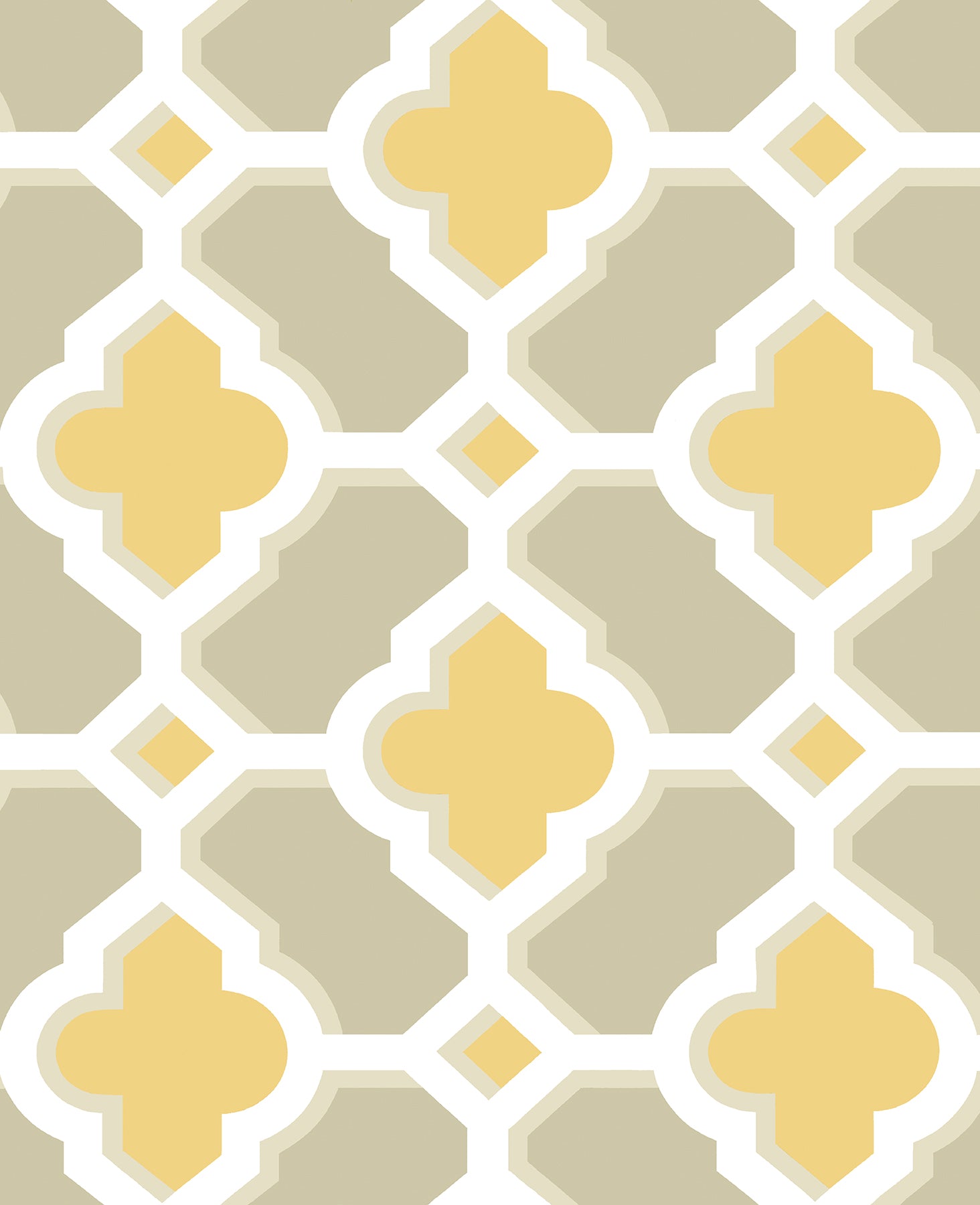 A-Street Prints Lido Mustard Quatrefoil Wallpaper, 20.5-in by 33-ft