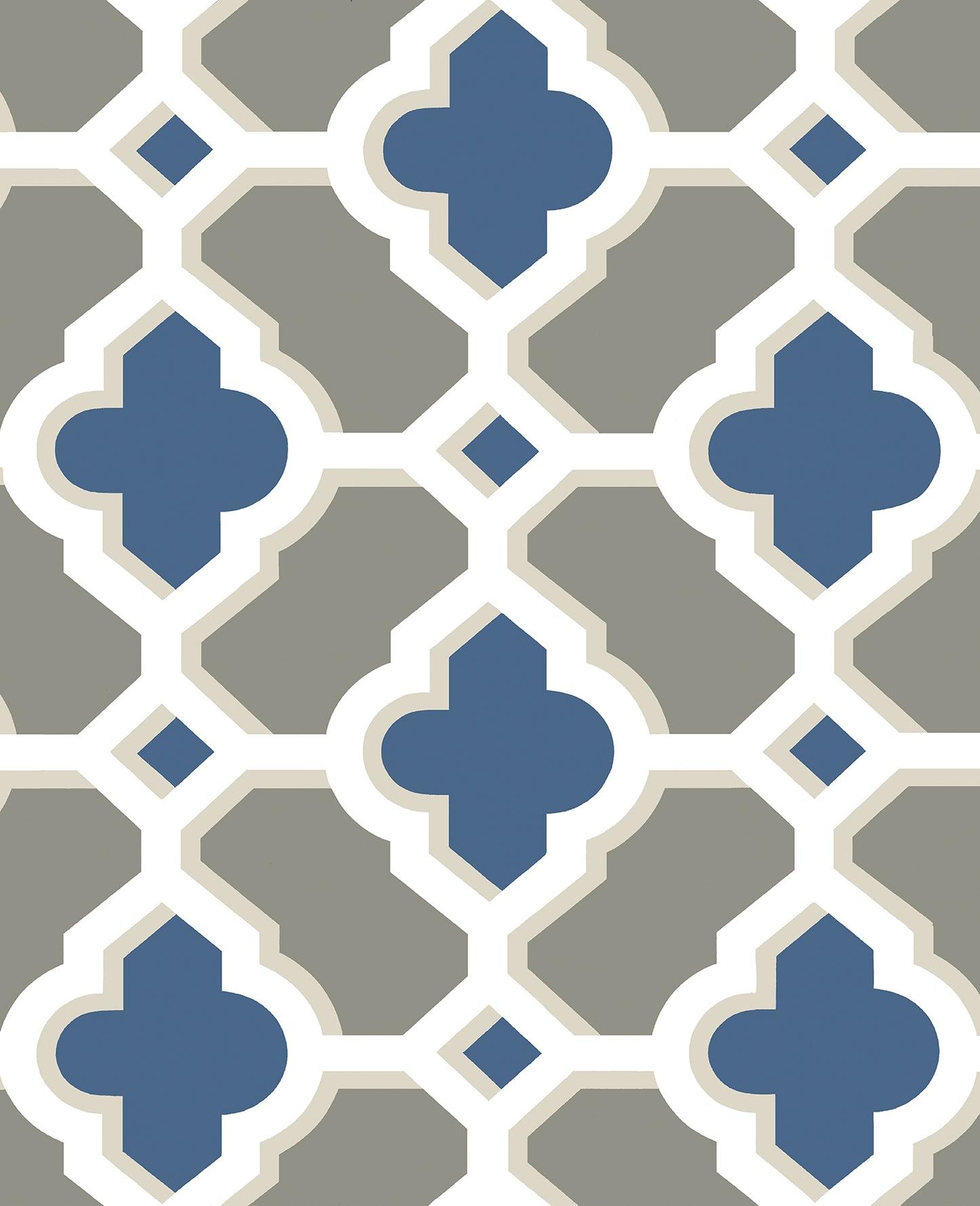 A-Street Prints Lido Navy Quatrefoil Wallpaper, 20.5-in by 33-ft