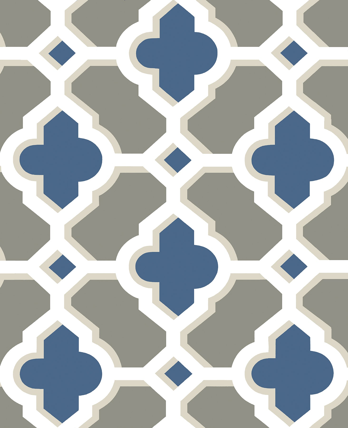 A-Street Prints Lido Navy Quatrefoil Wallpaper, 20.5-in by 33-ft