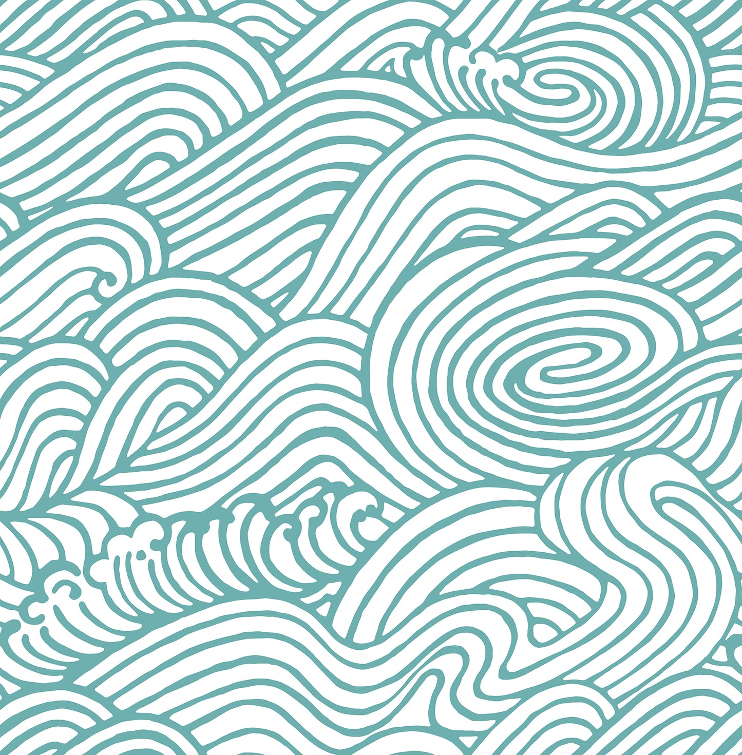 A-Street Prints Mare Teal Wave Wallpaper, 20.5-in by 33-ft