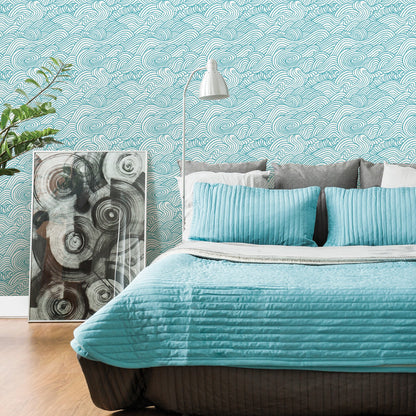 A-Street Prints Mare Teal Wave Wallpaper, 20.5-in by 33-ft