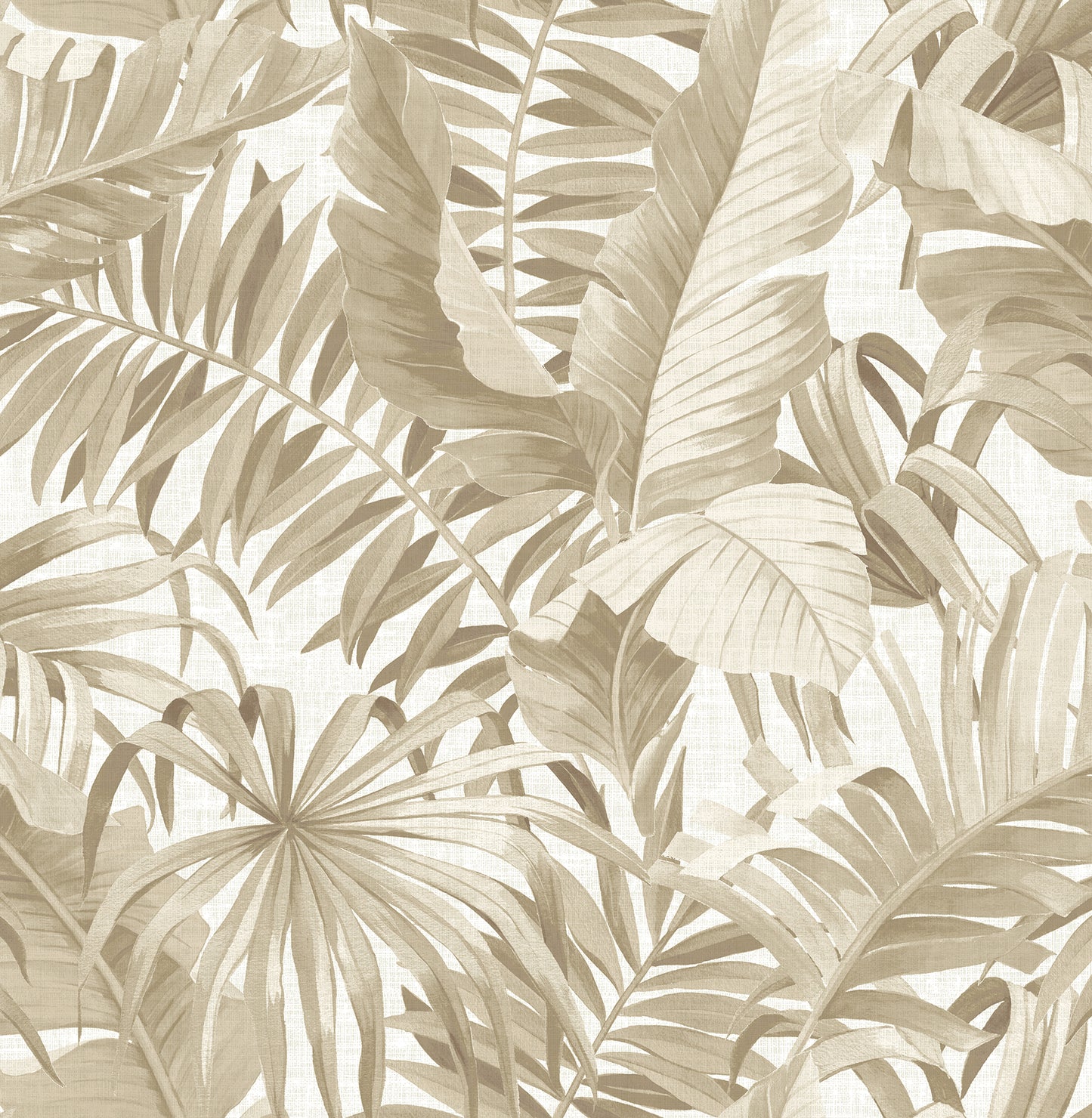 A-Street Prints Alfresco Taupe Palm Leaf Wallpaper, 20.5-in by 33-ft