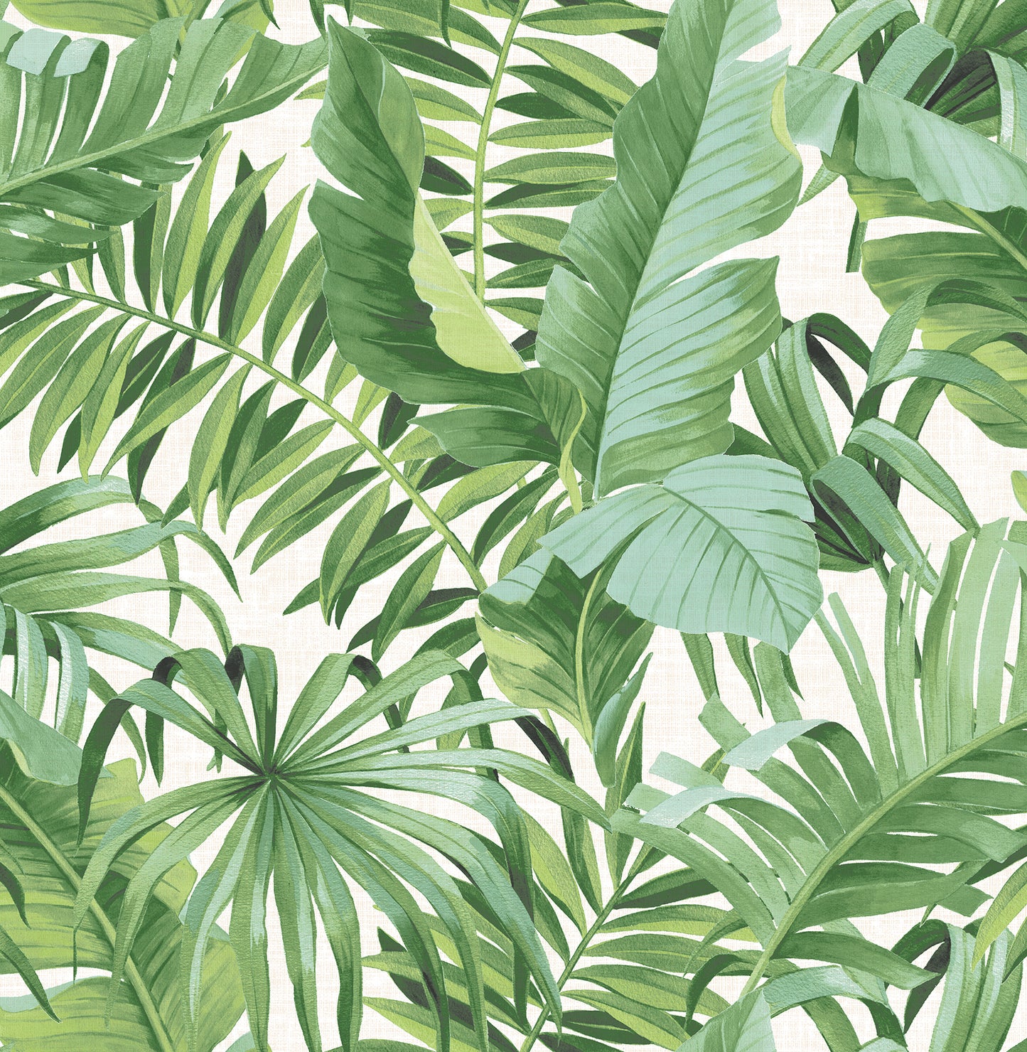 A-Street Prints Alfresco Green Palm Leaf Wallpaper, 20.5-in by 33-ft