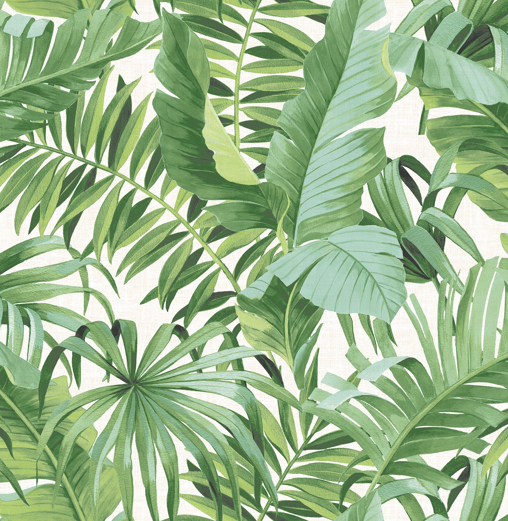 A-Street Prints Alfresco Green Palm Leaf Wallpaper, 20.5-in by 33-ft