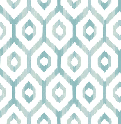 A-Street Prints Lucia Teal Diamond Wallpaper, 20.5-in by 33-ft