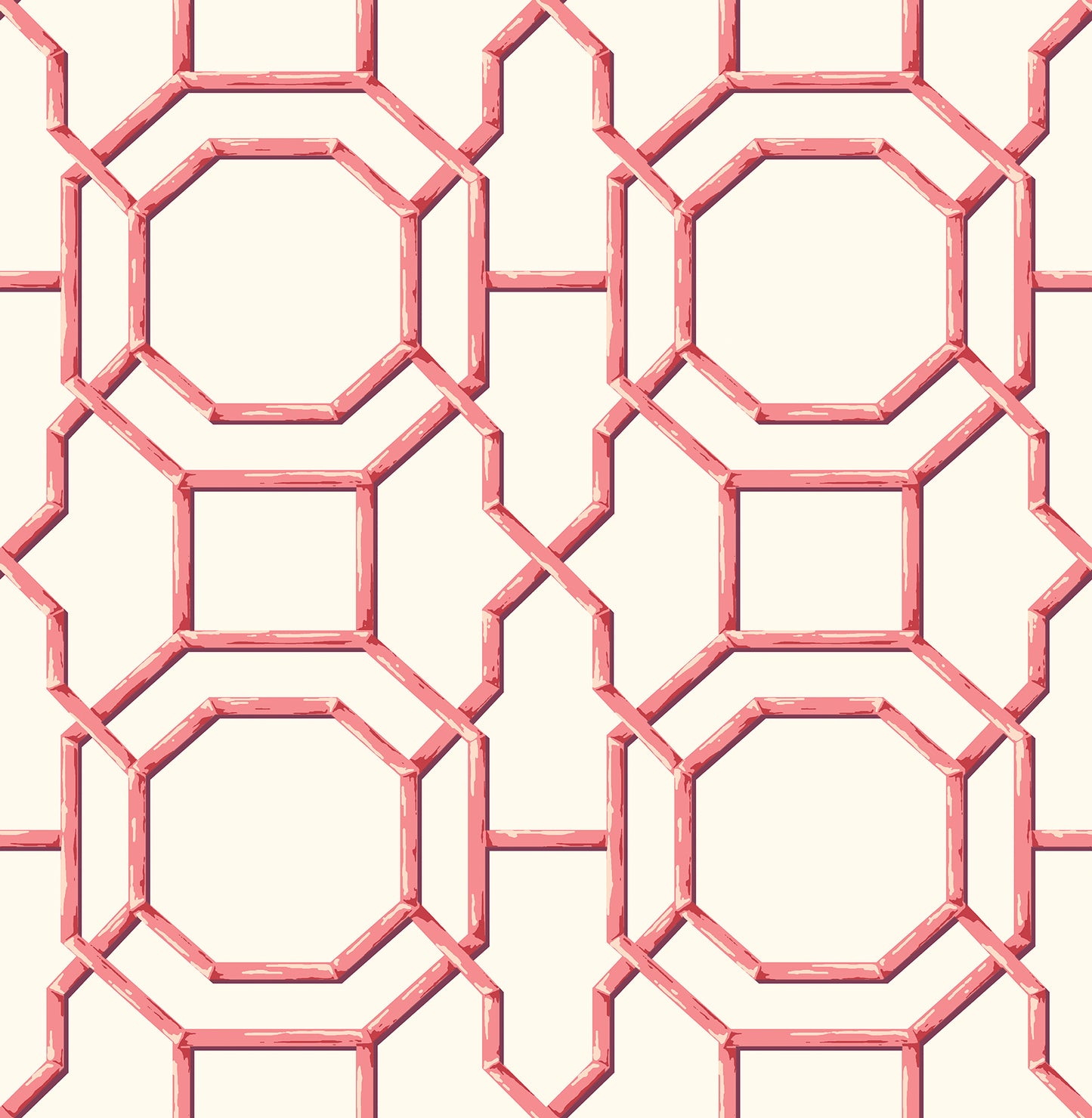 A-Street Prints Summer Coral Trellis Wallpaper, 20.5-in by 33-ft