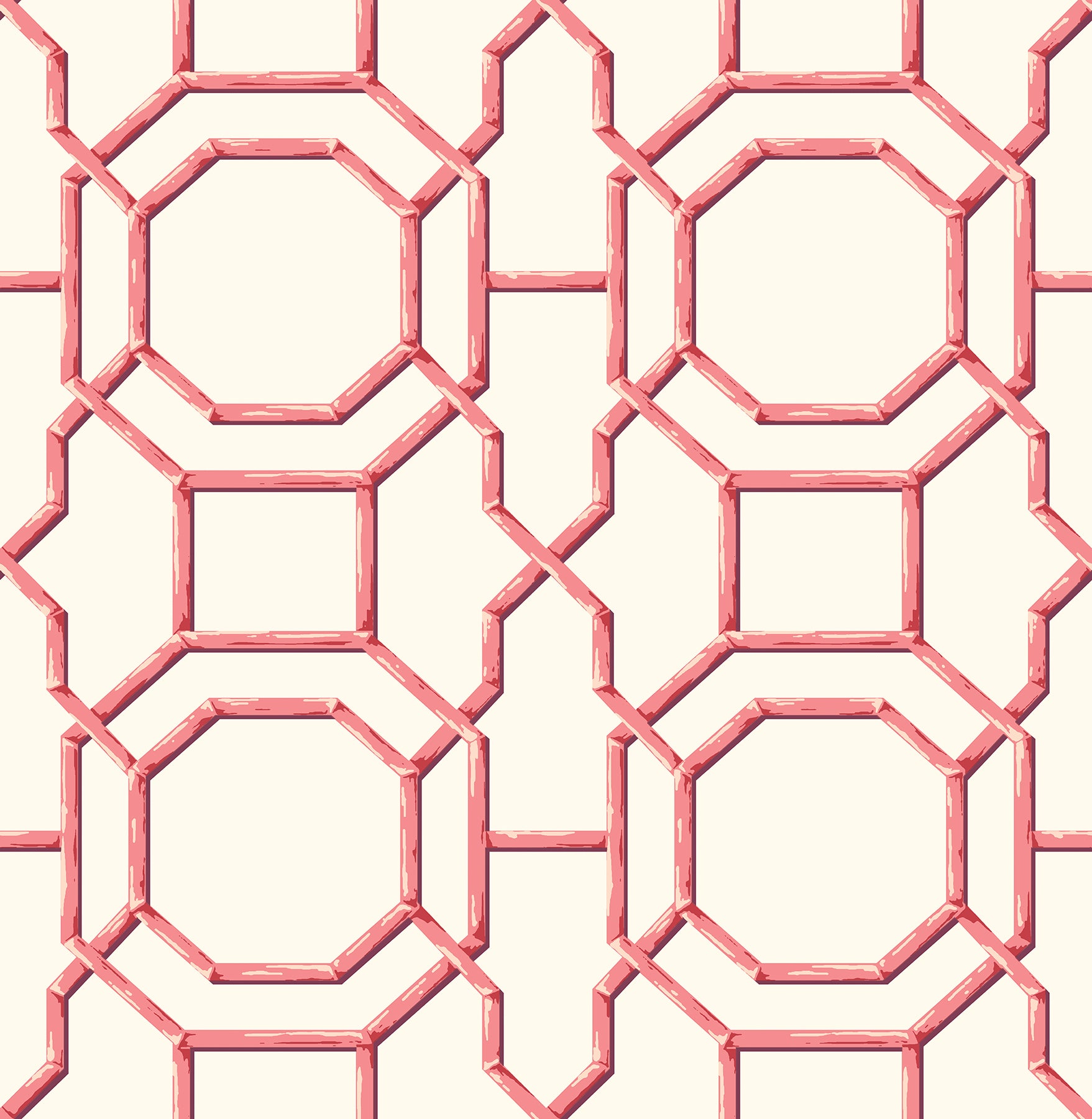 A-Street Prints Summer Coral Trellis Wallpaper, 20.5-in by 33-ft