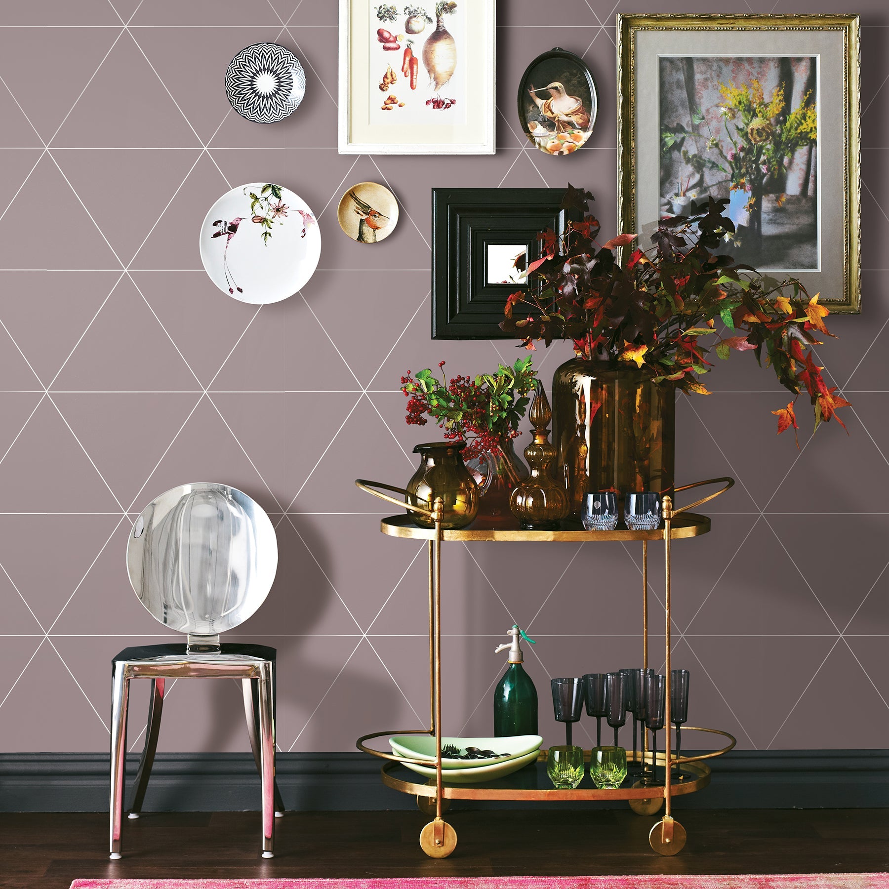 A-Street Prints Twilight Purple Geometric Wallpaper, 20.5-in by 33-ft