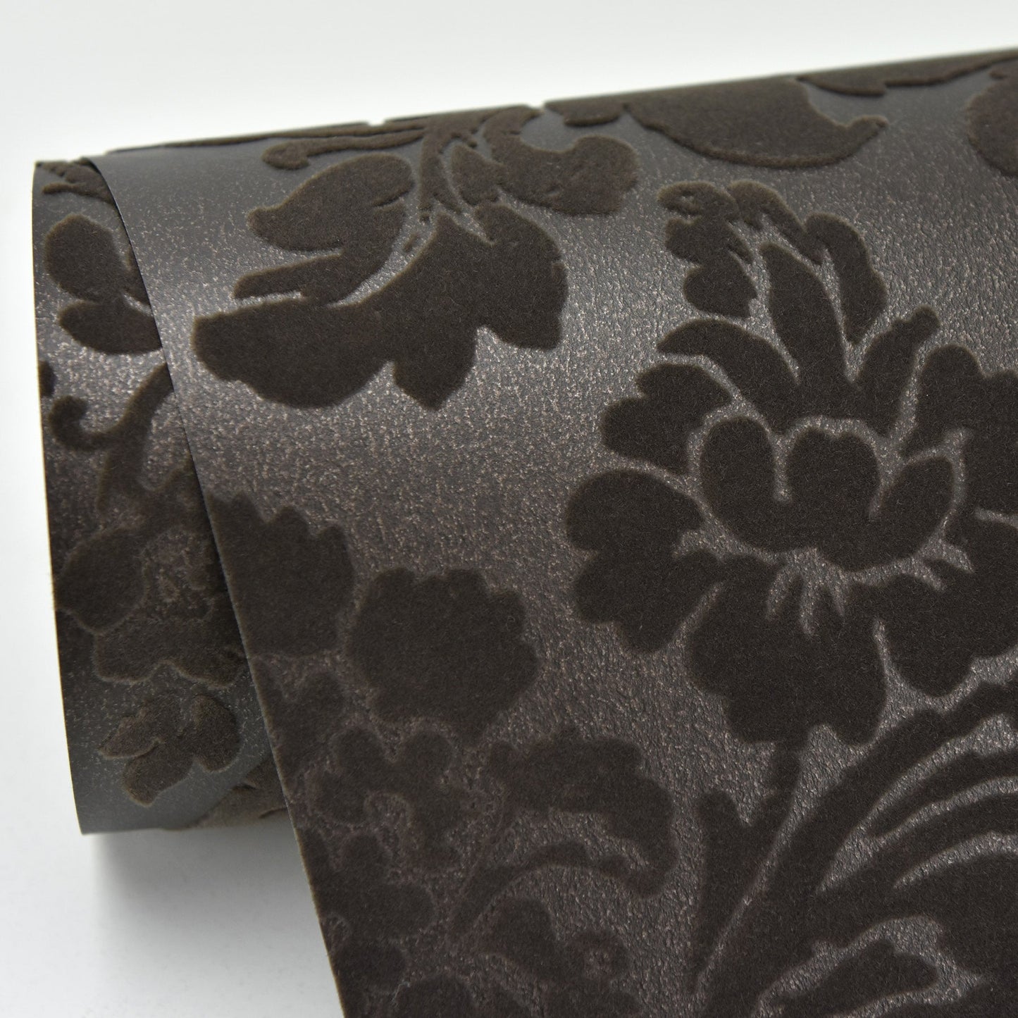 A-Street Prints Shadow Brown Flocked Damask Wallpaper, 20.5-in by 33-ft