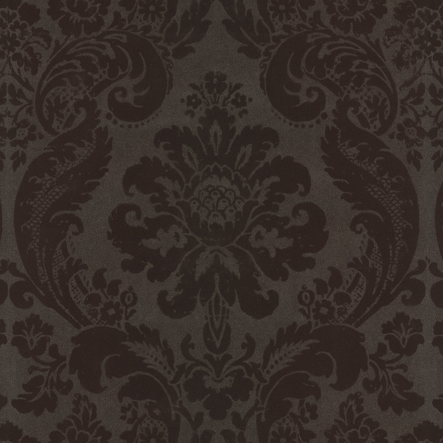 A-Street Prints Shadow Brown Flocked Damask Wallpaper, 20.5-in by 33-ft