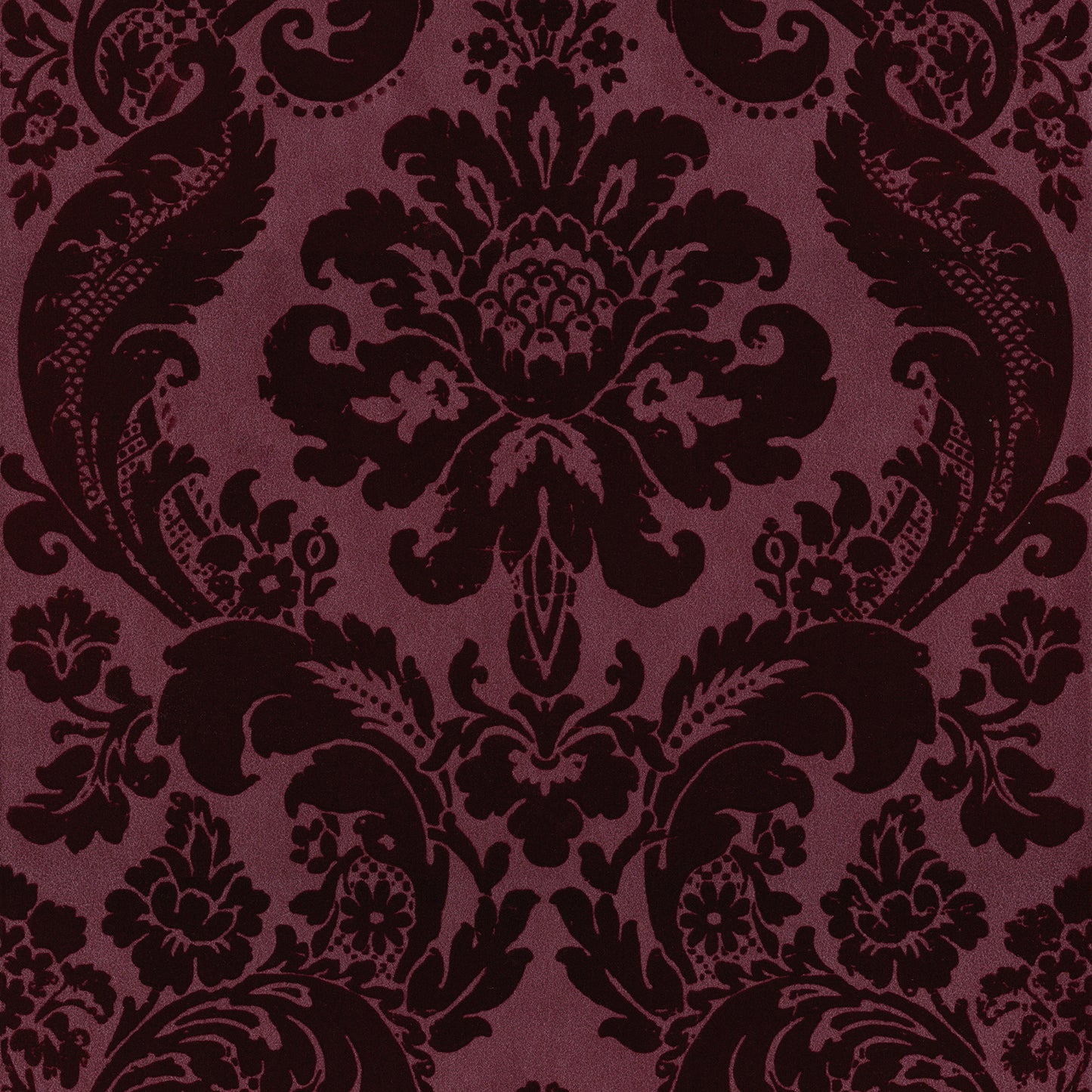 A-Street Prints Shadow Merlot Flocked Damask Wallpaper, 20.5-in by 33-ft