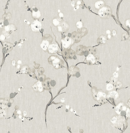 A-Street Prints Bliss Taupe Blossom Wallpaper, 20.5-in by 33-ft