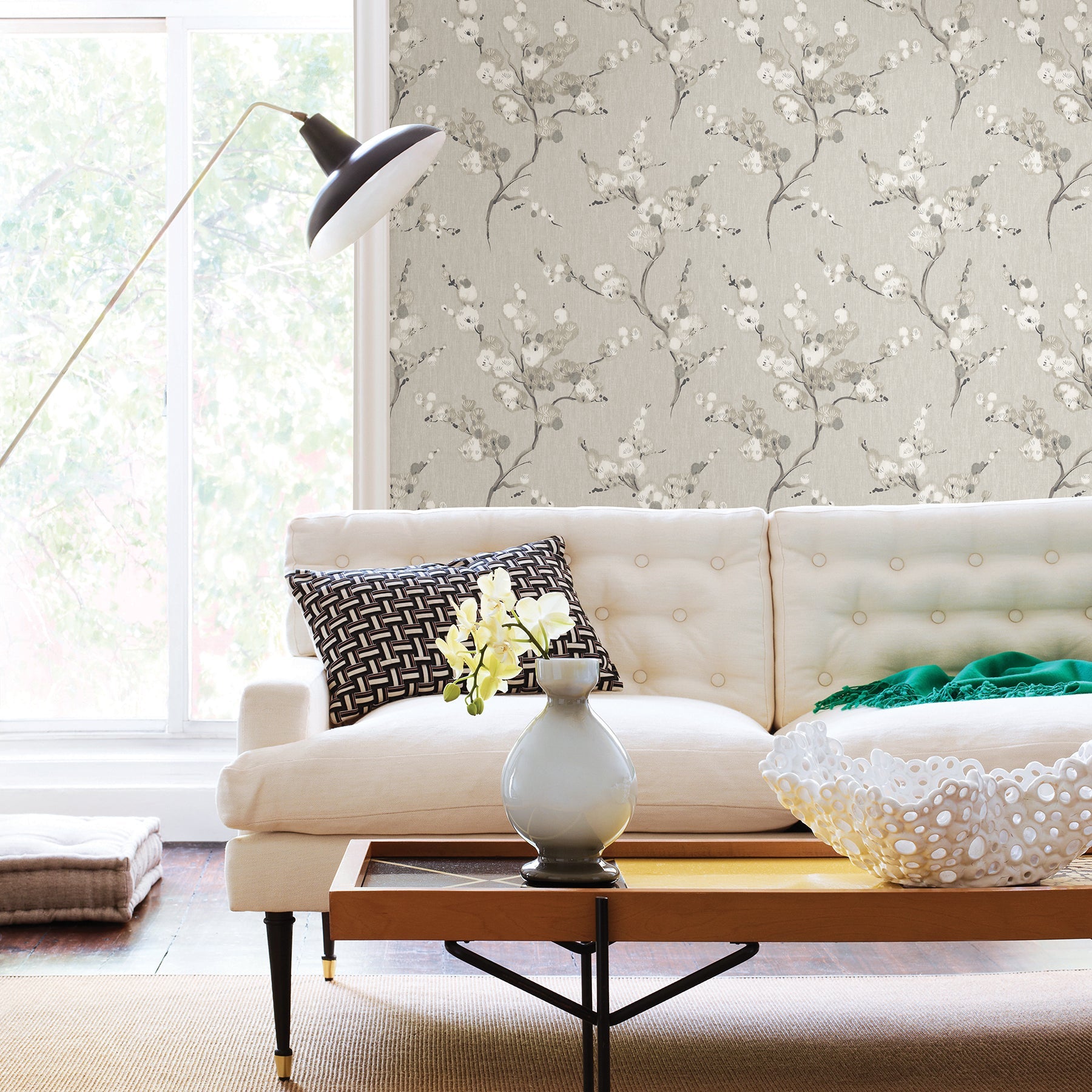 A-Street Prints Bliss Taupe Blossom Wallpaper, 20.5-in by 33-ft