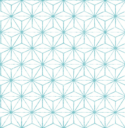 A-Street Prints Orion Turquoise Geometric Wallpaper, 20.5-in by 33-ft