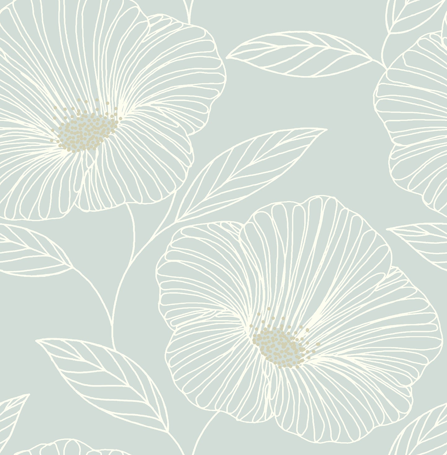 A-Street Prints Mythic Seafoam Floral Wallpaper, 20.5-in by 33-ft