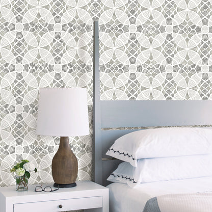 A-Street Prints Zazen Grey Geometric Wallpaper, 20.5-in by 33-ft