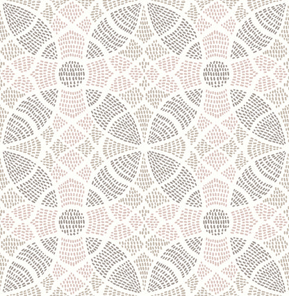 A-Street Prints Zazen Rose Geometric Wallpaper, 20.5-in by 33-ft