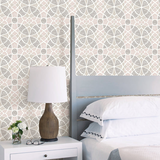 A-Street Prints Zazen Rose Geometric Wallpaper, 20.5-in by 33-ft