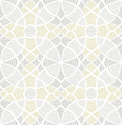 A-Street Prints Zazen Yellow Geometric Wallpaper, 20.5-in by 33-ft