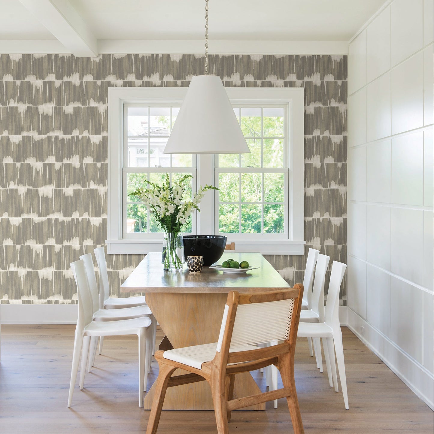 A-Street Prints Serendipity Taupe Shibori Wallpaper, 20.5-in by 33-ft