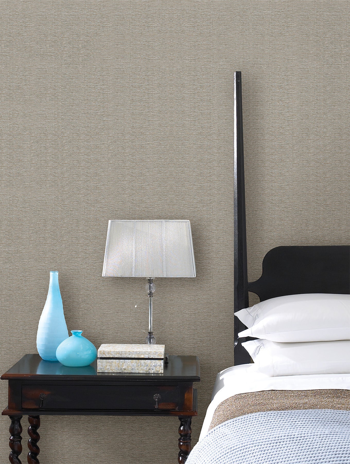 Warner Textures Pembrooke Grey Stripe Wallpaper, 27-in by 27-ft