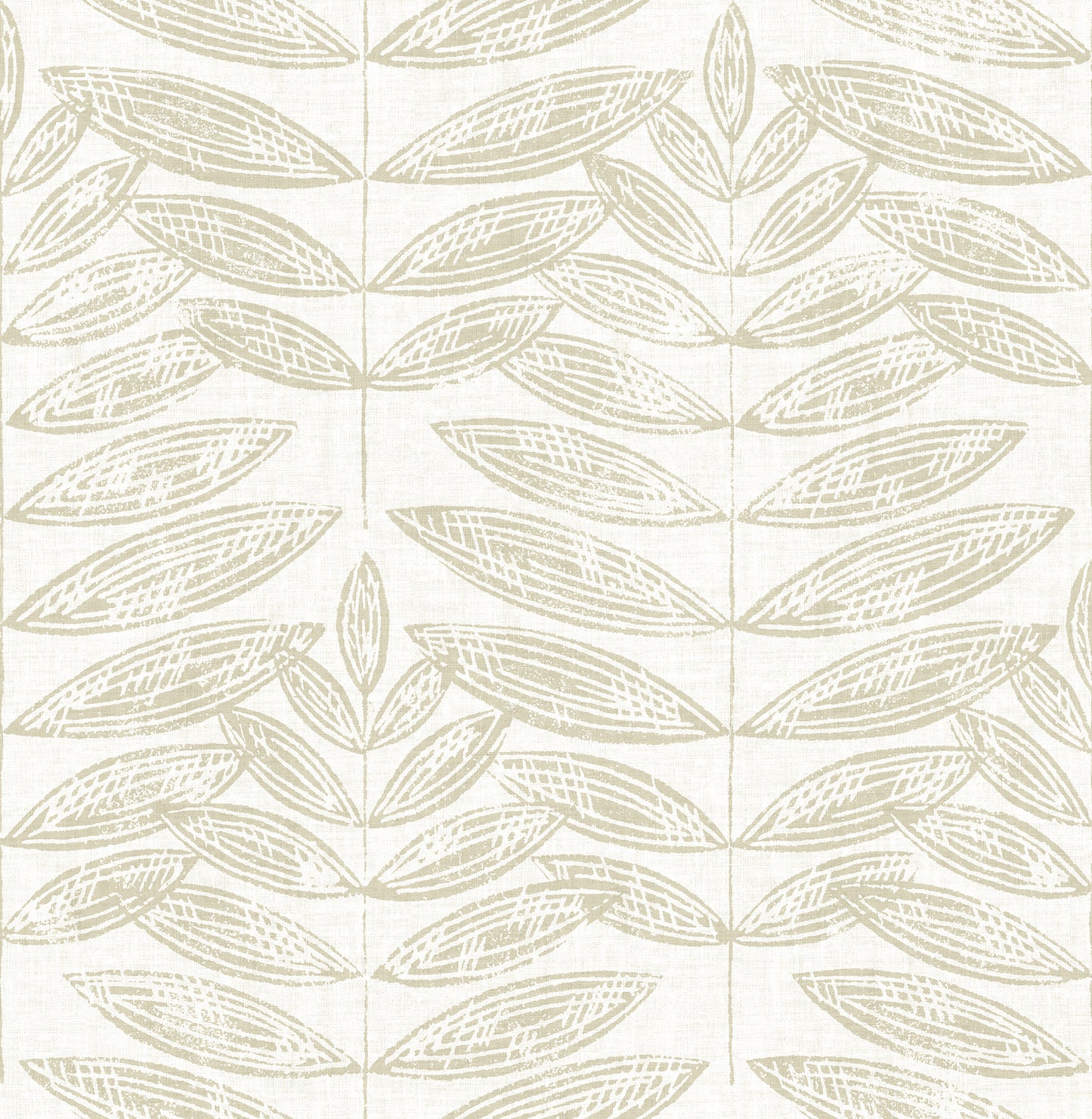 A-Street Prints Akira Beige Leaf Wallpaper, 20.5-in by 33-ft