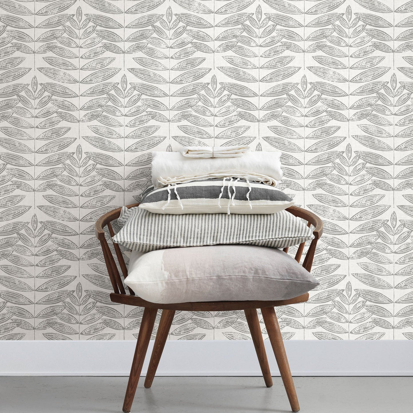 A-Street Prints Akira Dove Leaf Wallpaper, 20.5-in by 33-ft