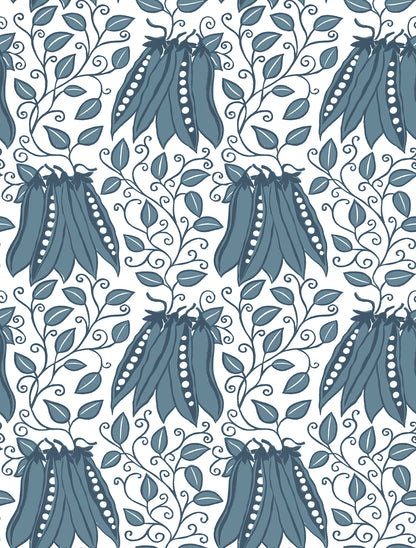 A-Street Prints Peas in a Pod Teal Garden Wallpaper, 20.5-in by 33-ft