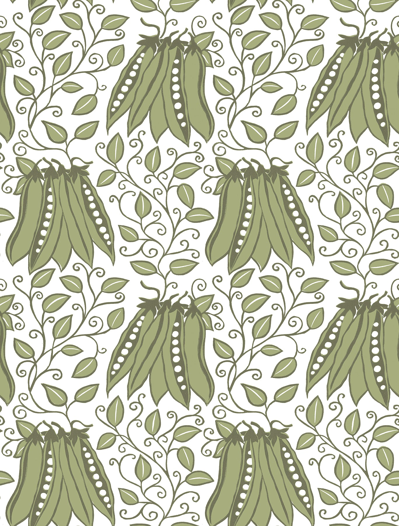 A-Street Prints Peas in a Pod Olive Garden Wallpaper, 20.5-in by 33-ft