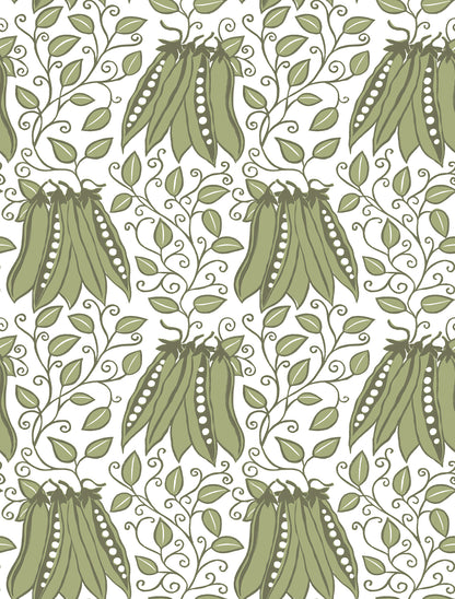 A-Street Prints Peas in a Pod Olive Garden Wallpaper, 20.5-in by 33-ft