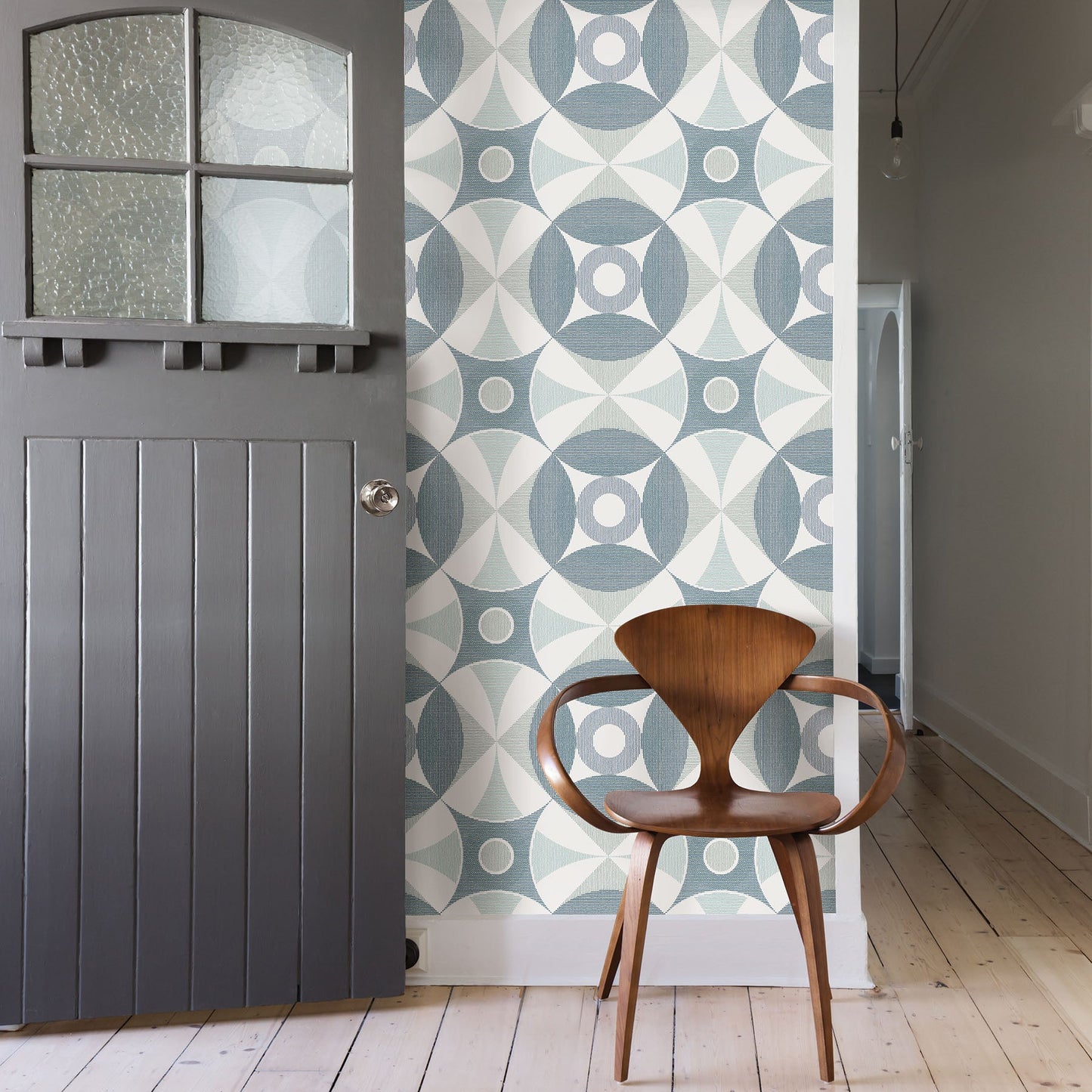 A-Street Prints Ellis Teal Geometric Wallpaper, 20.5-in by 33-ft