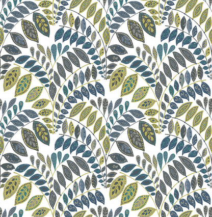 A-Street Prints Fiddlehead Green Botanical Wallpaper, 20.5-in by 33-ft