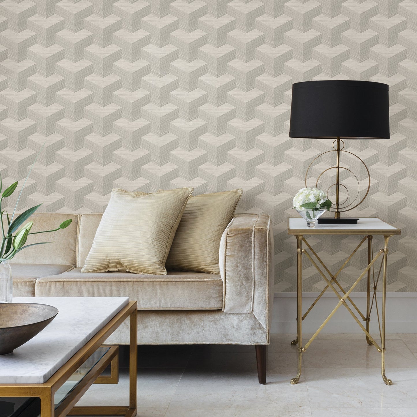 A-Street Prints Y Knot Light Grey Geometric Texture Wallpaper, 27-in by 27-ft