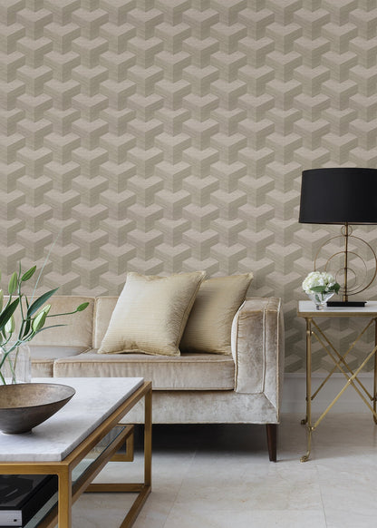 A-Street Prints Y Knot Neutral Geometric Texture Wallpaper, 27-in by 27-ft