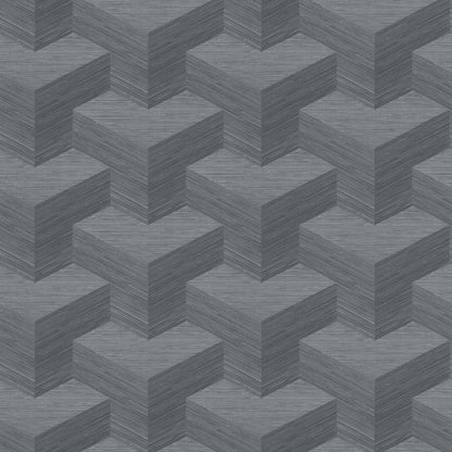 A-Street Prints Y Knot Slate Geometric Texture Wallpaper, 27-in by 27-ft