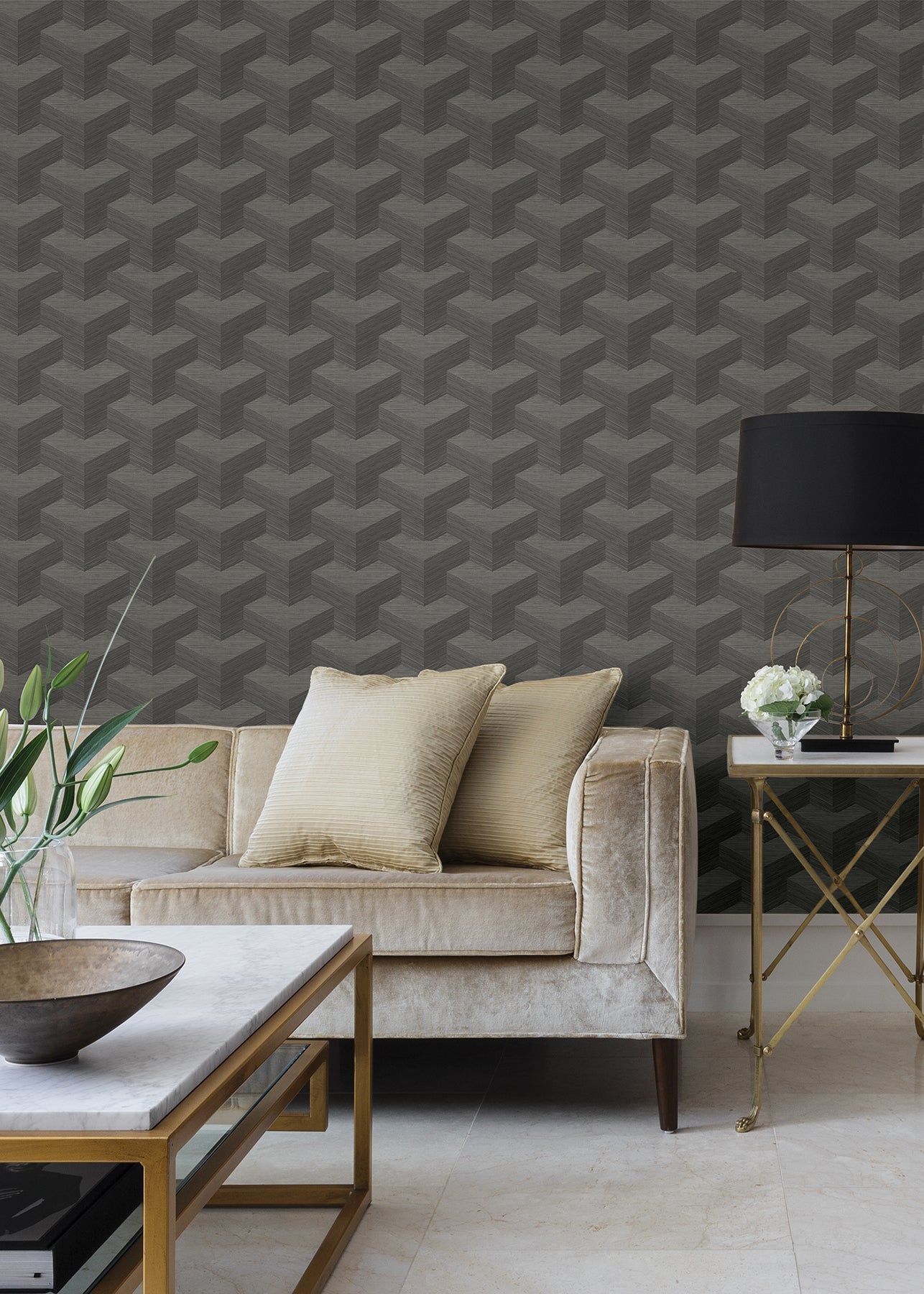 A-Street Prints Y Knot Grey Geometric Texture Wallpaper, 27-in by 27-ft